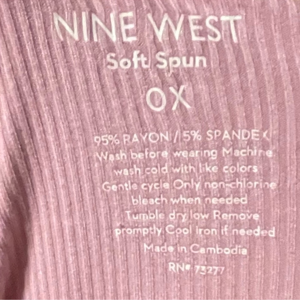 Nine West Pink Ribbed Top - Picture 4 of 5